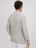 Reiss Nite Tailored Fit Dogtooth Print Blazer, Grey