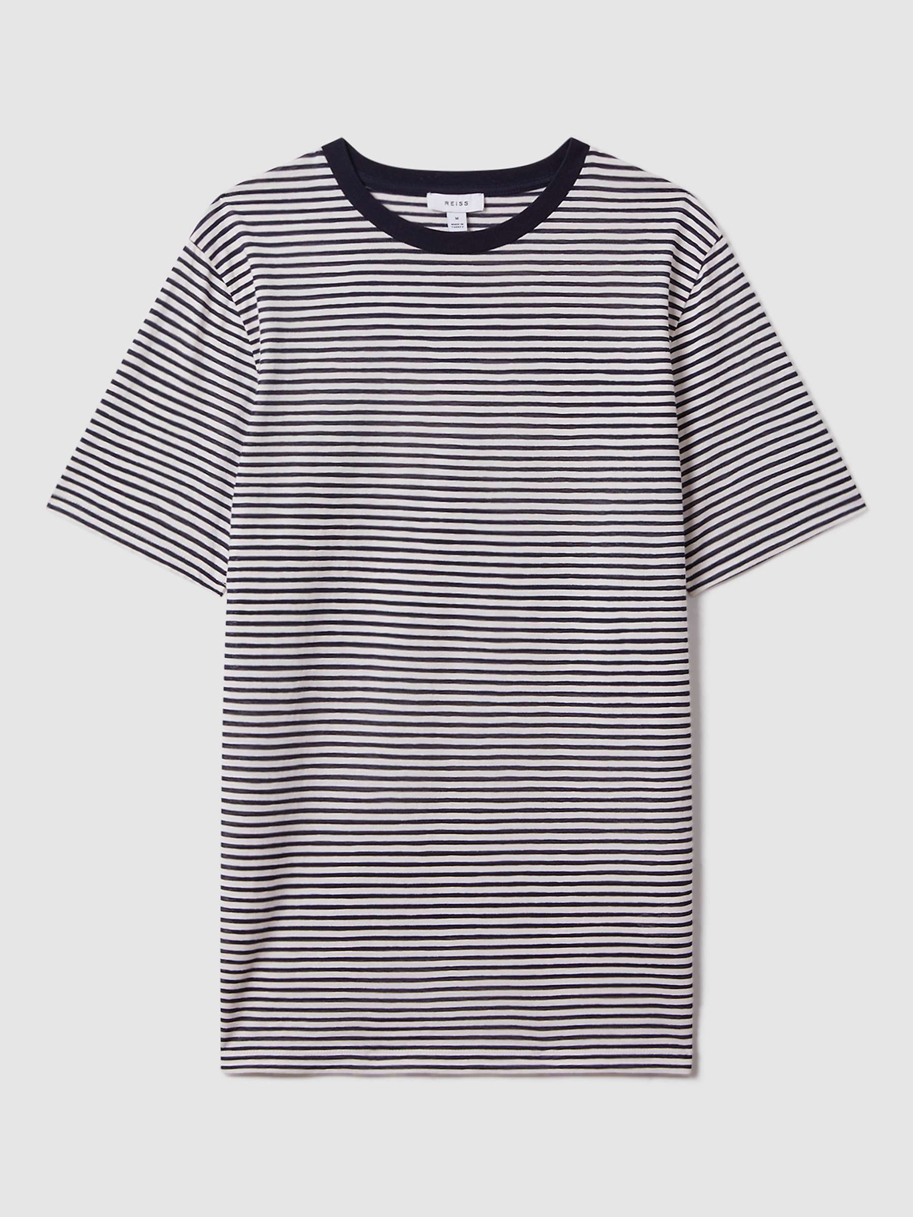 Buy Reiss Keats Short Sleeve Stripe T-Shirt, Navy/White Online at johnlewis.com