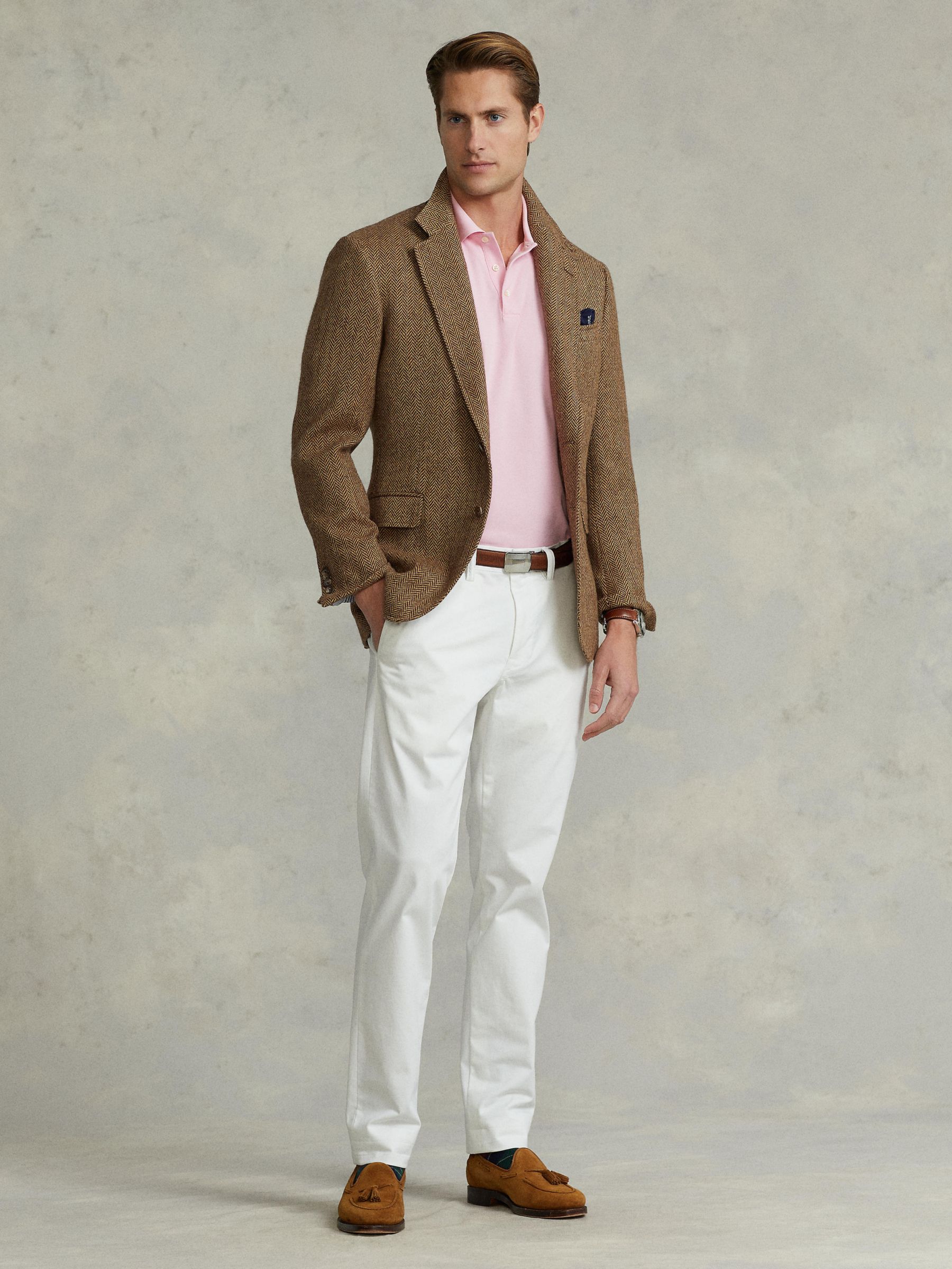 Polo Ralph Lauren Custom Slim Fit Soft Cotton Polo Shirt, Carmel Pink ...