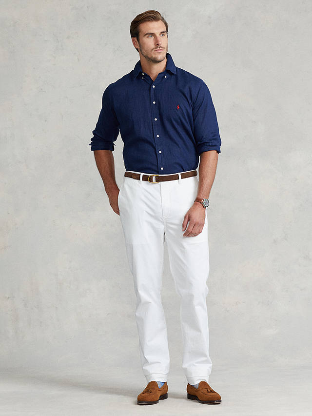 Ralph Lauren Big & Tall Long Sleeve Linen Shirt, Newport Navy