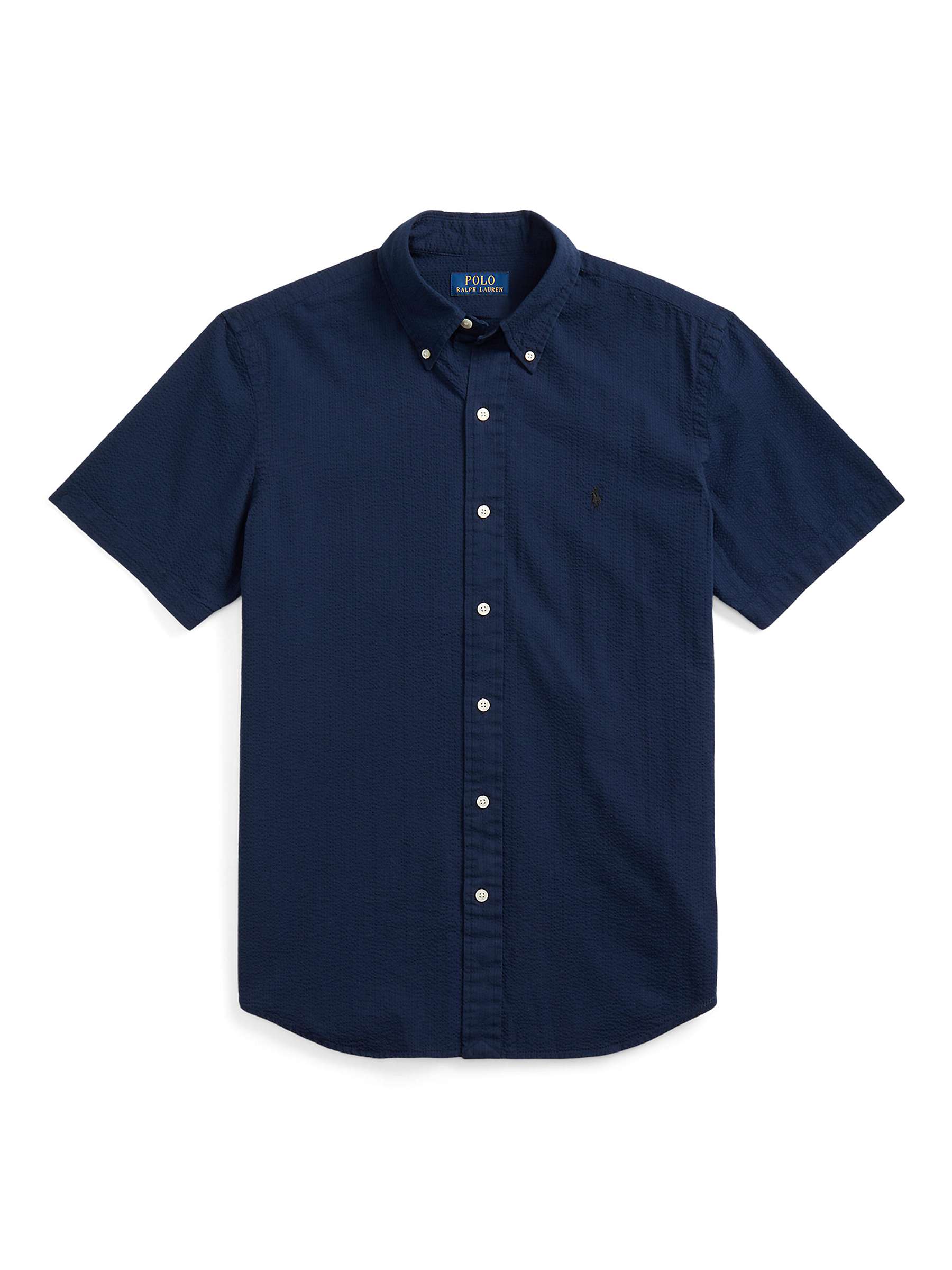Buy Ralph Lauren Custom Fit Seersucker Shirt, Navy Online at johnlewis.com