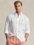 Ralph Lauren Custom Fit Linen Shirt, White, White