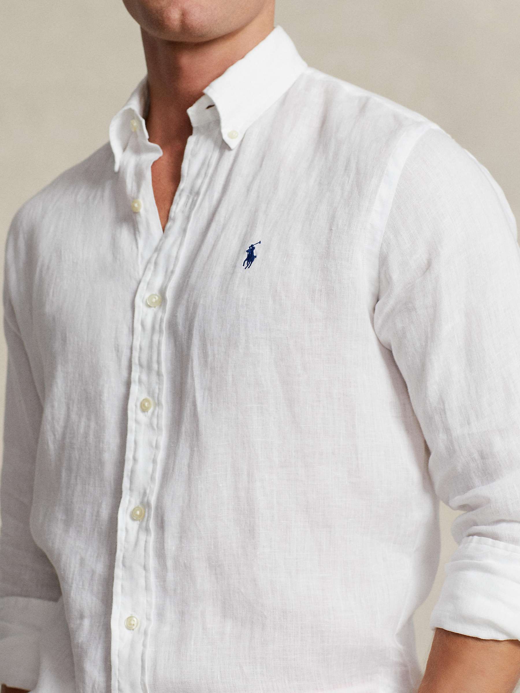 Buy Ralph Lauren Custom Fit Linen Shirt, White Online at johnlewis.com