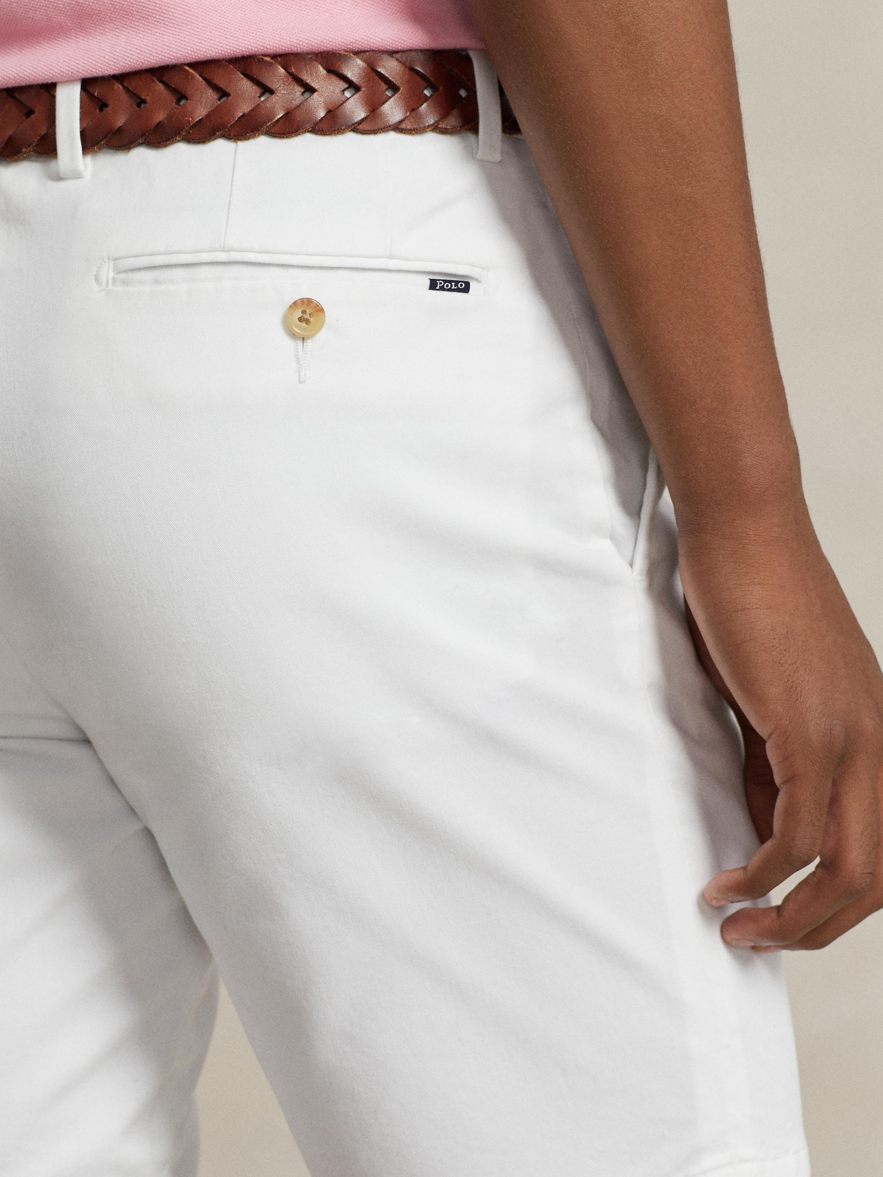 Polo Ralph Lauren Stretch Slim Fit Chino Shorts, White at John Lewis &  Partners