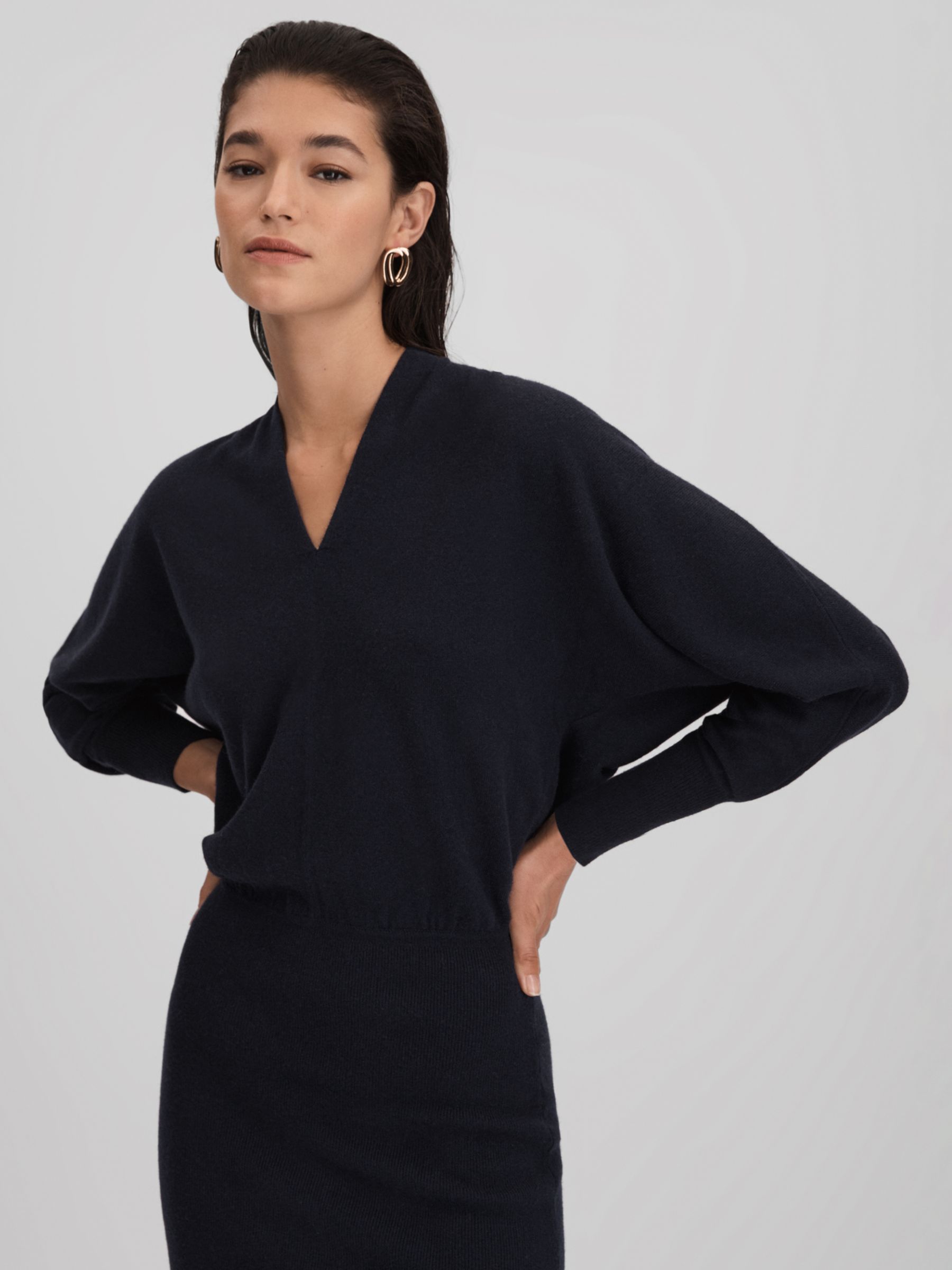 Reiss Sally Wool and Cashmere Jumper Dress at John Lewis & Partners