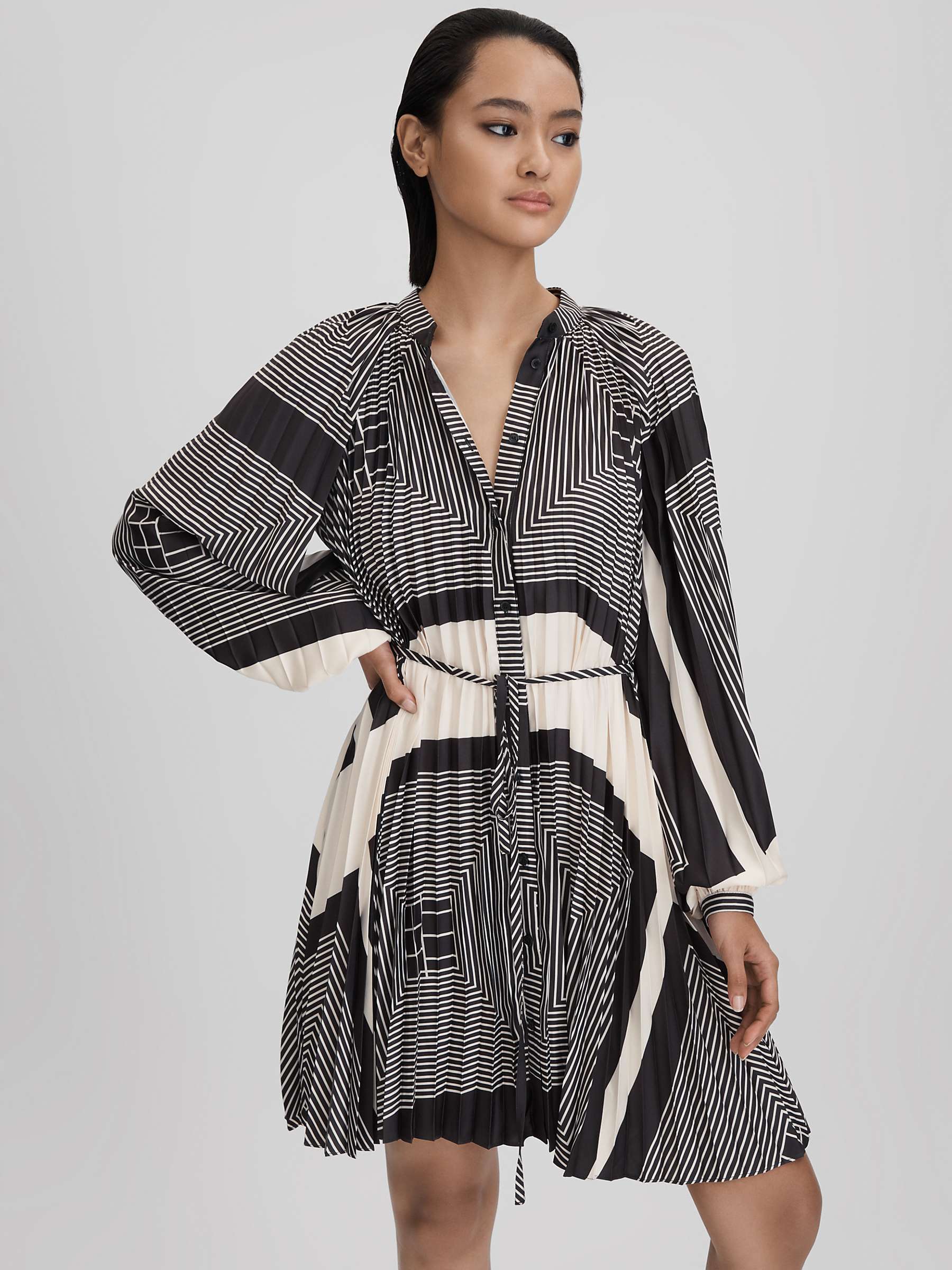 Buy Reiss Bay Stripe Shirt Dress, Black/White Online at johnlewis.com
