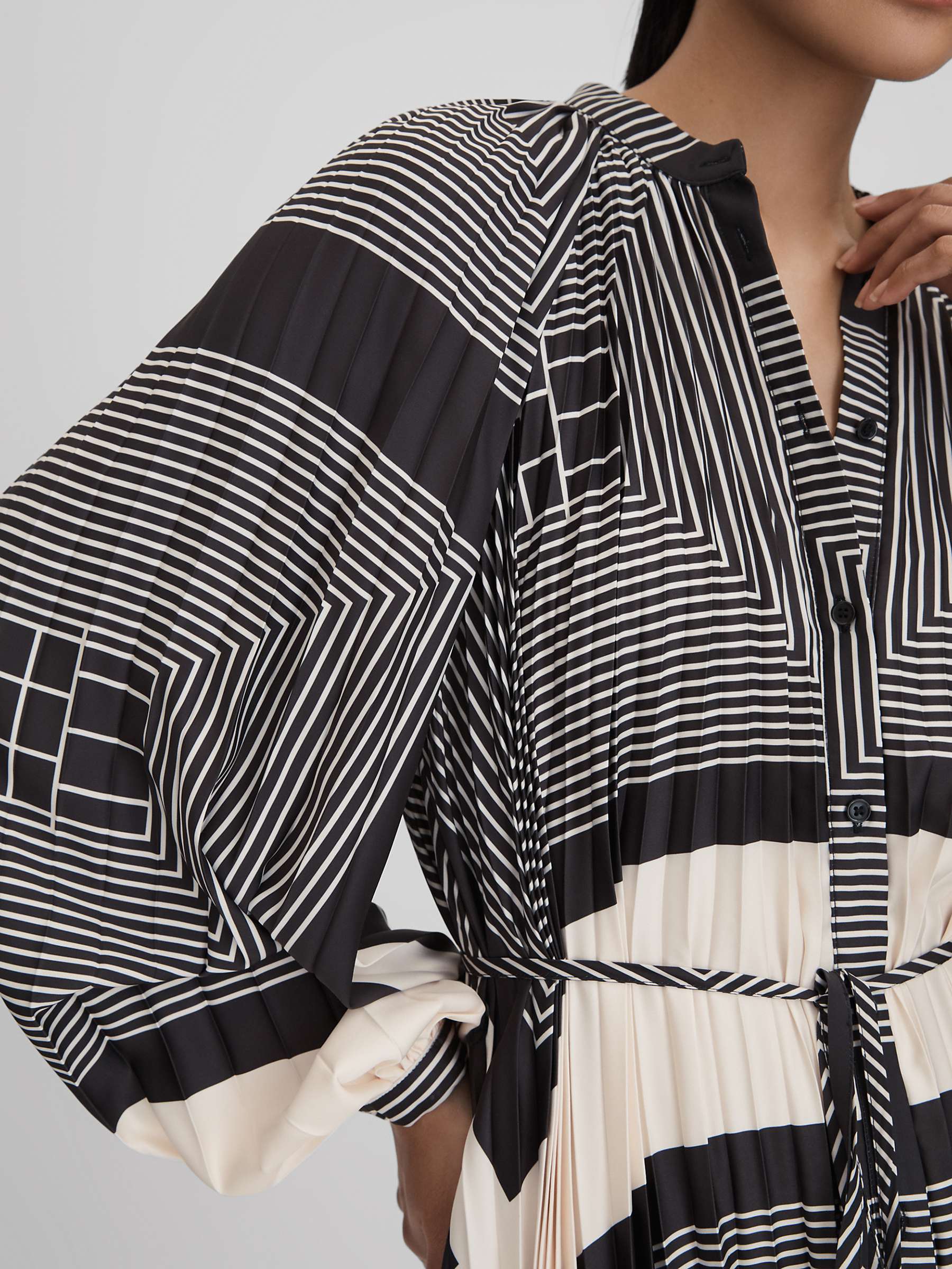 Buy Reiss Bay Stripe Shirt Dress, Black/White Online at johnlewis.com