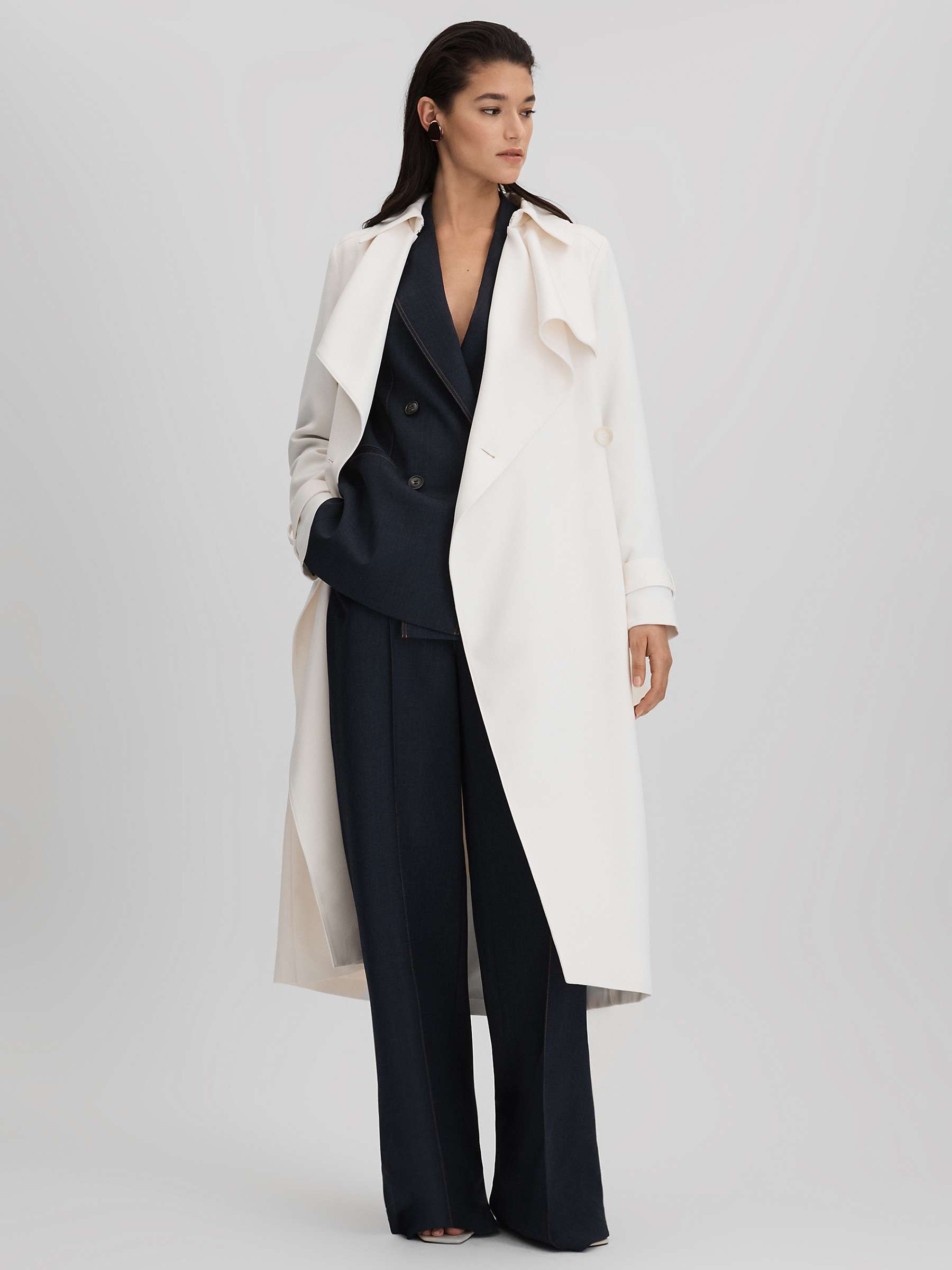 Buy Reiss Etta Fluid Trench Coat, White Online at johnlewis.com