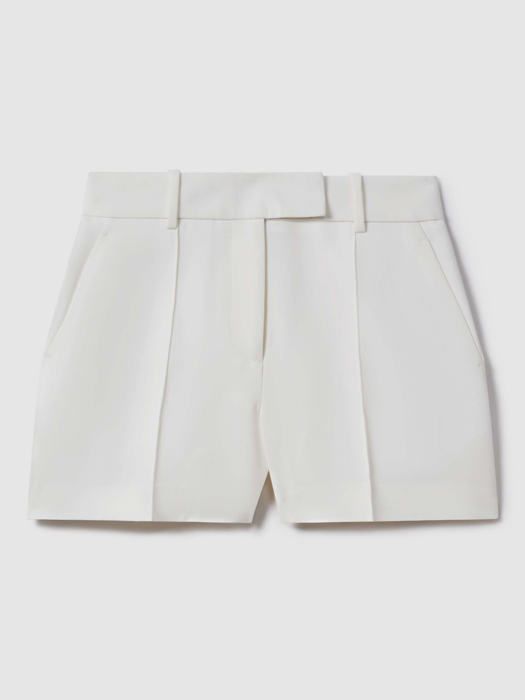 Buy Reiss Sienna Crepe Pleated Shorts, White Online at johnlewis.com
