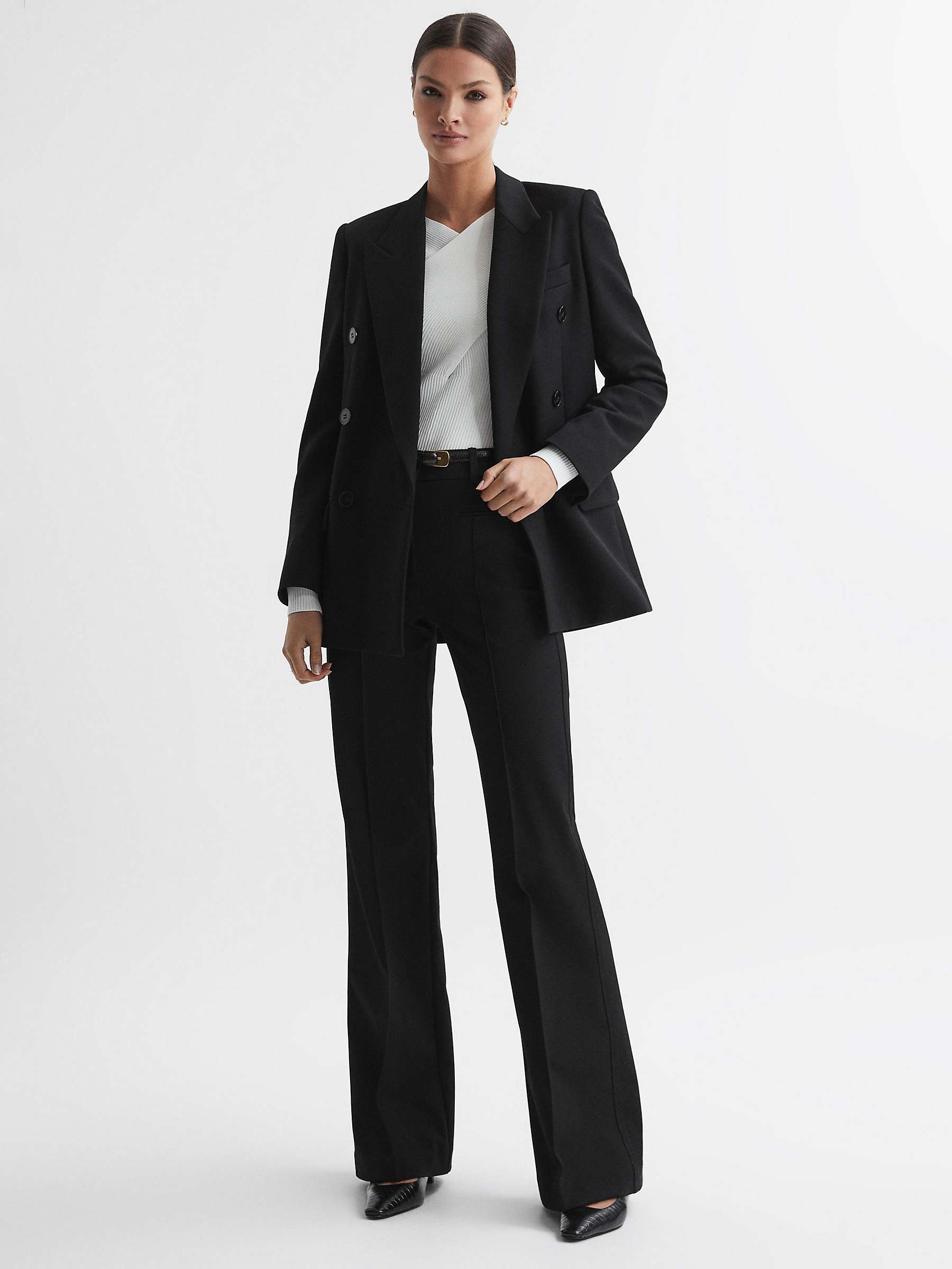 Buy Reiss Petite Claude Flared Trousers Online at johnlewis.com