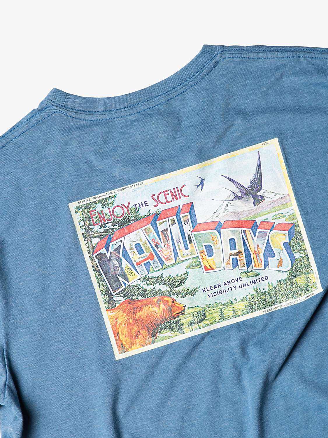 Buy KAVU Post Out T-Shirt, Steel Blue Online at johnlewis.com