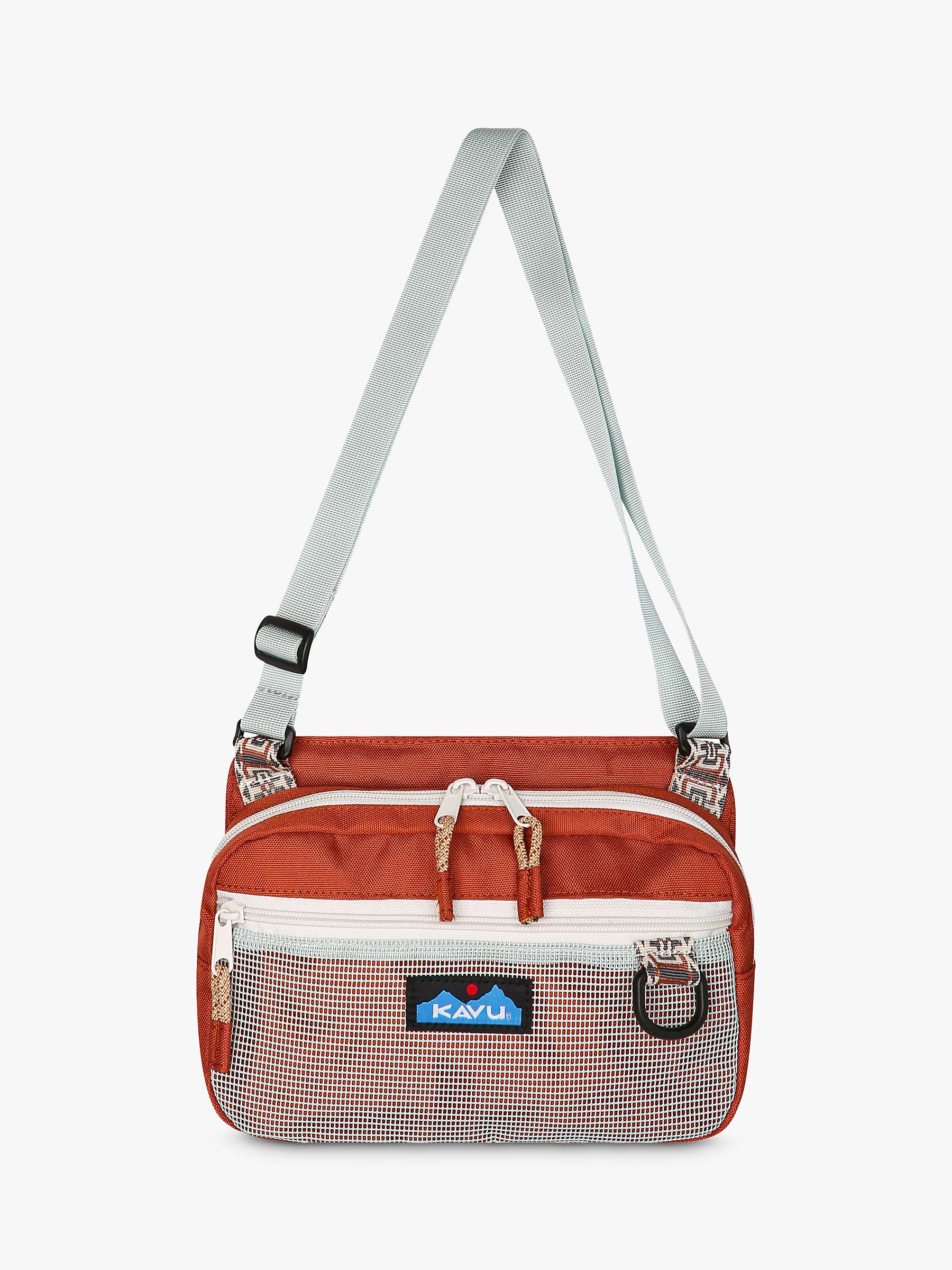 Buy KAVU Delray Beach Cross Body Bag, Cool Aqua/Orange Online at johnlewis.com