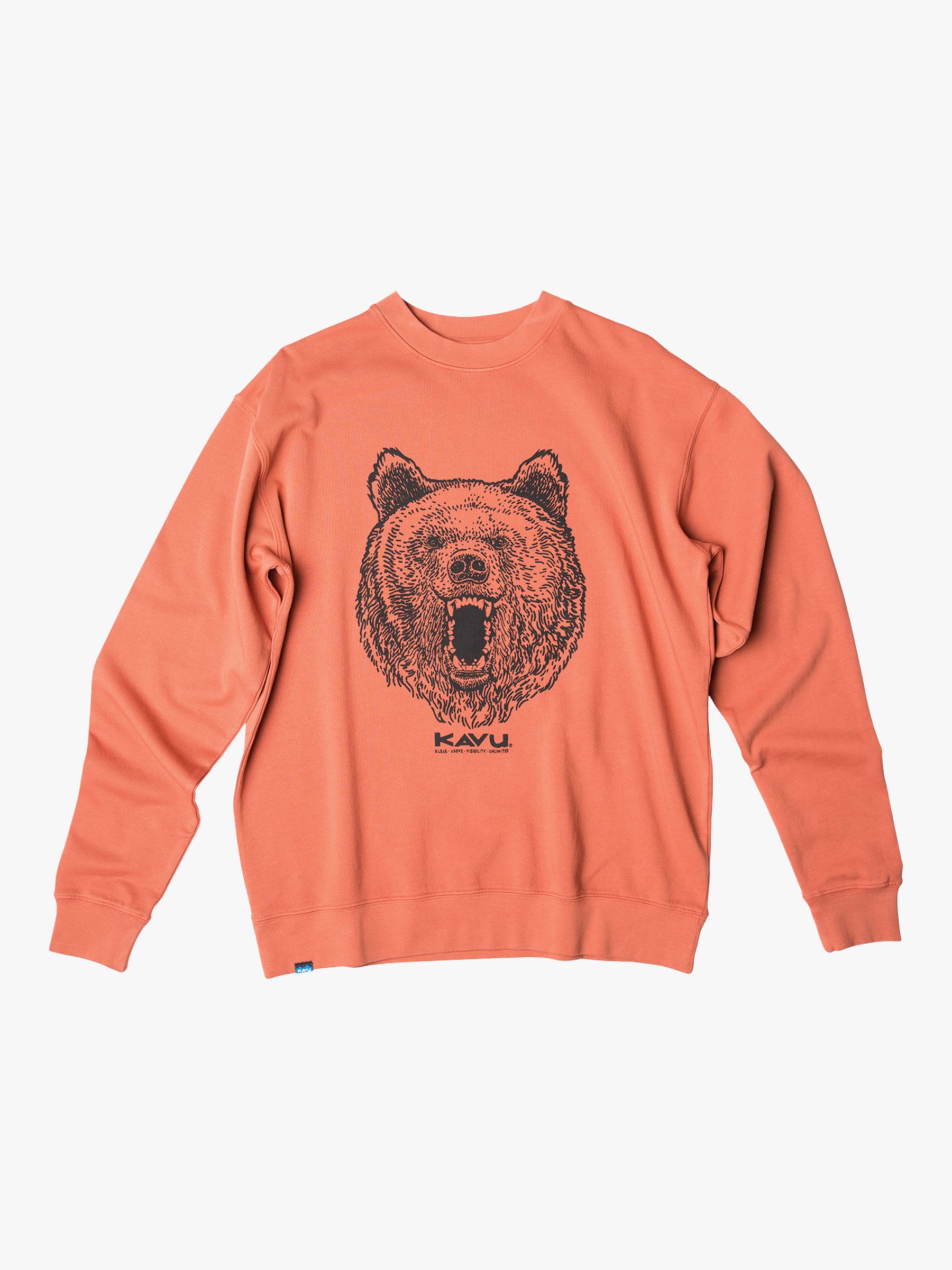 Buy KAVU Core Crew Bear Graphic Organic Cotton Jumper, Orange Online at johnlewis.com