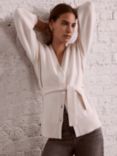 Mint Velvet Wool Blend Belted Cardigan, Cream