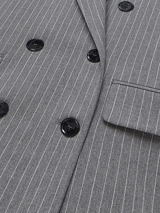 Mint Velvet Pinstripe Blazer, Grey/Multi