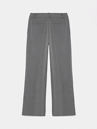 Mint Velvet Pinstripe Wide Leg Trousers, Grey Light