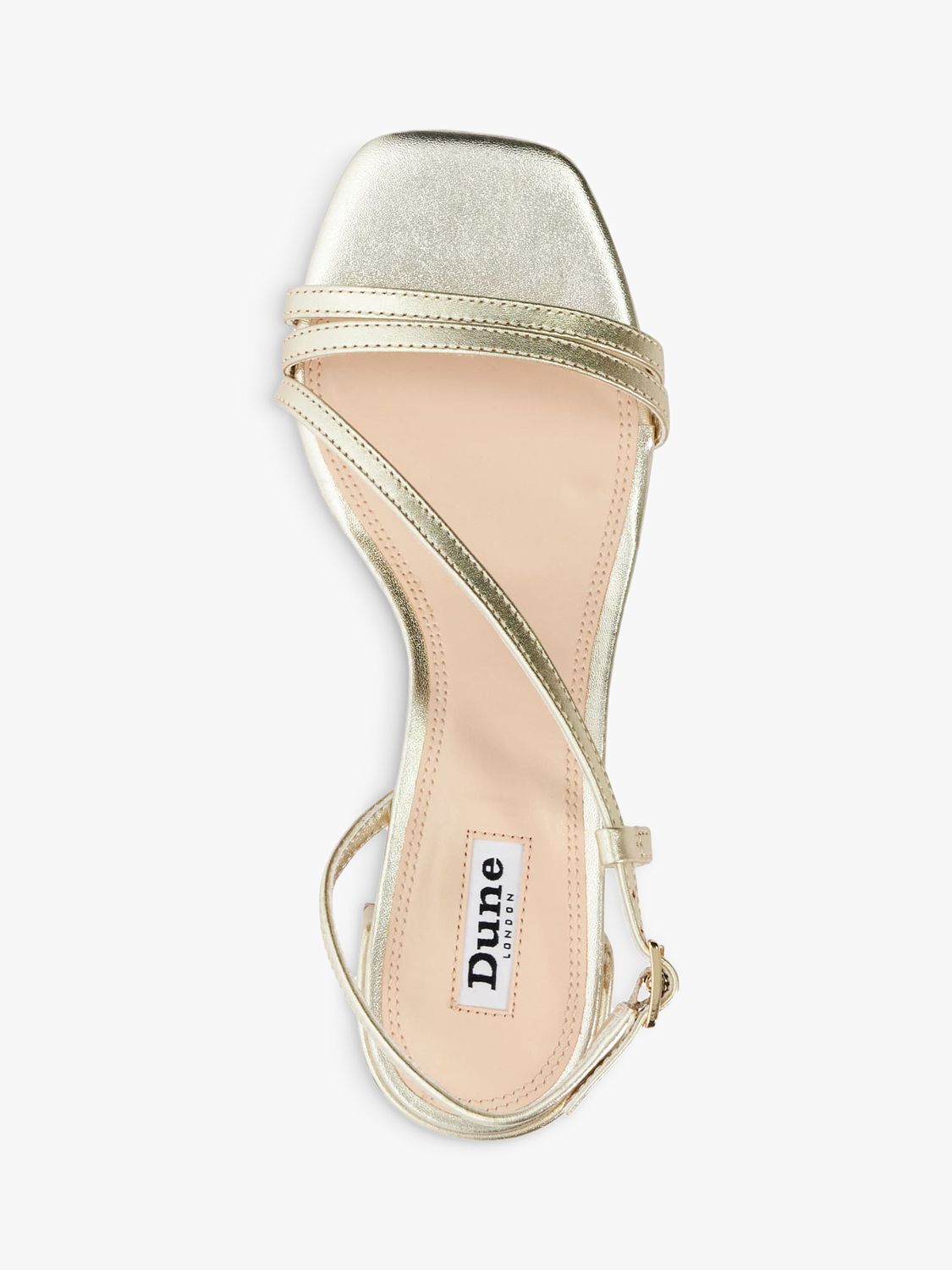 Buy Dune Maryanna Low Block Heel Leather Sandals, Gold Online at johnlewis.com