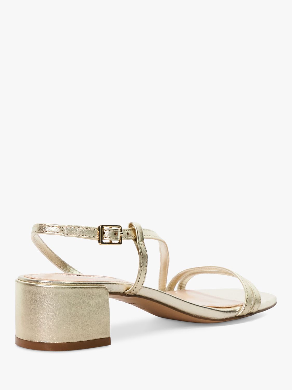 Buy Dune Maryanna Low Block Heel Leather Sandals, Gold Online at johnlewis.com