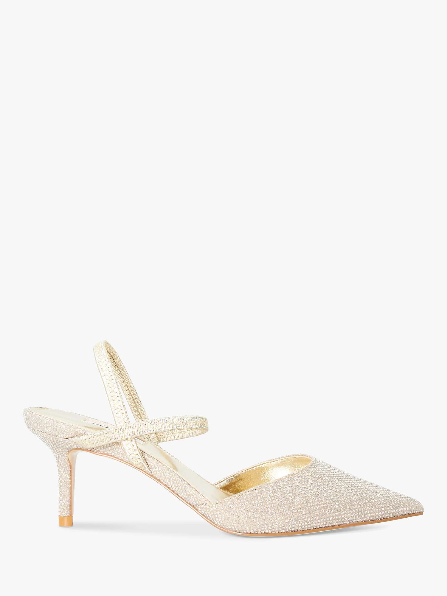 Buy Dune Classical Elasticated Court Shoes, Gold Online at johnlewis.com