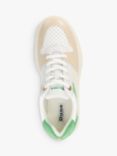Dune Emmelie Leather Flatform Trainers, Green/Multi, Green-leather