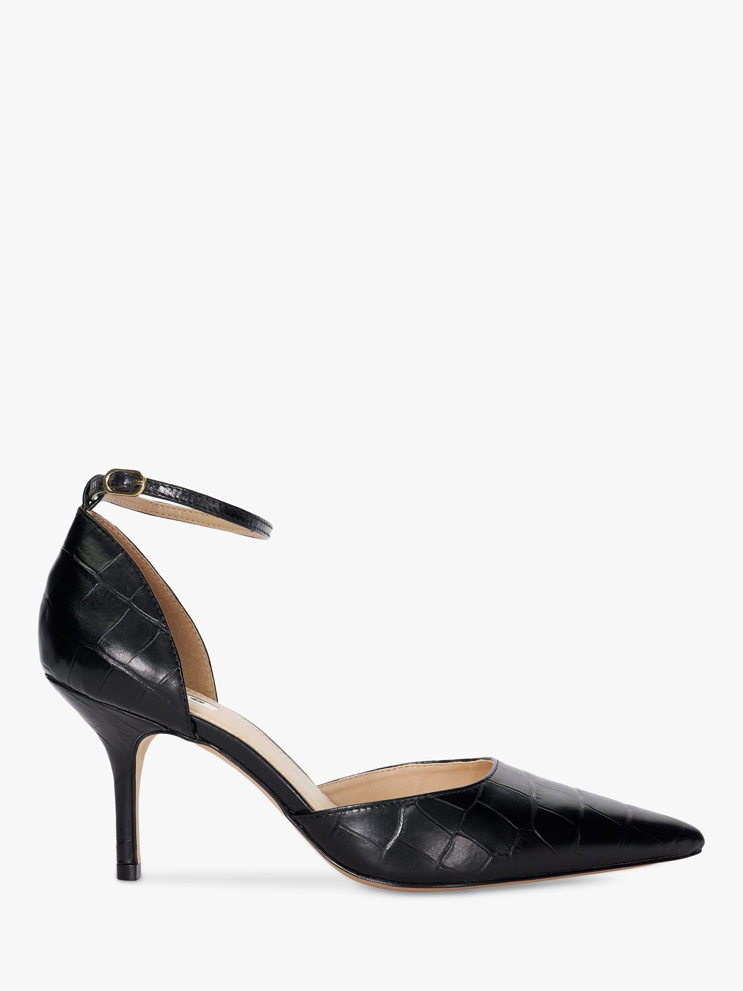 Buy Dune Characters Leather Court Shoes, Black Online at johnlewis.com