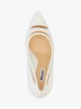 Dune Aurelia Vinyl Panel Leather Court Shoes, White