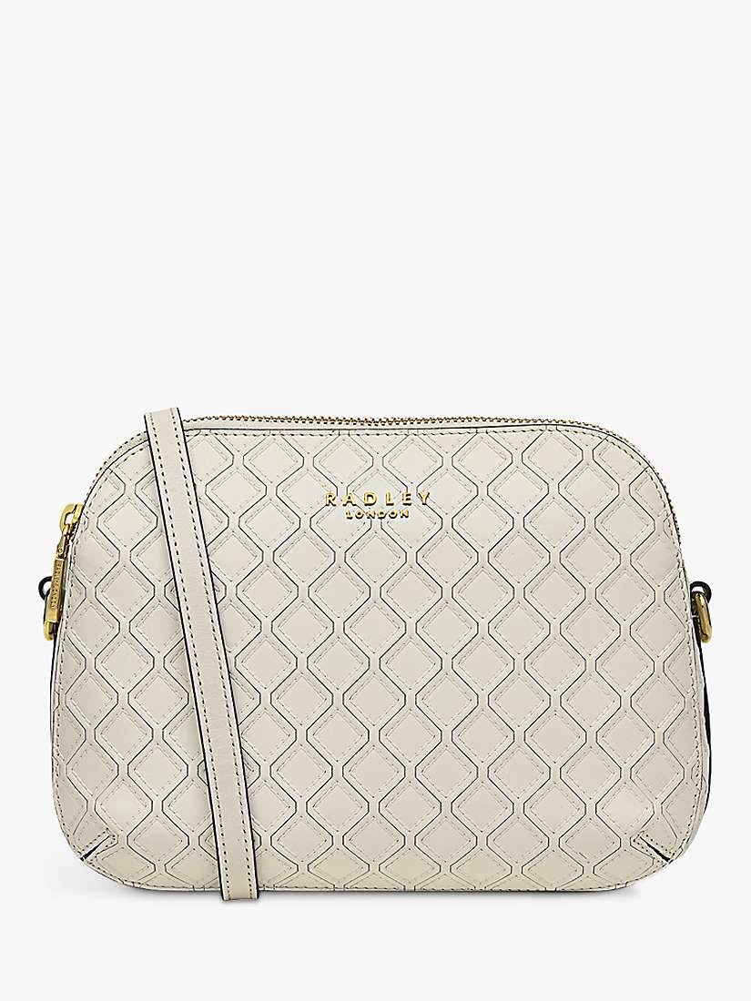 Buy Radley Dukes Place Embossed Medium Zip Top Crossbody Bag, Chalk Online at johnlewis.com