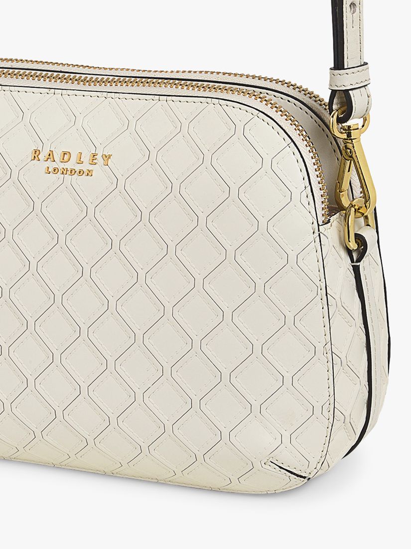 Radley Dukes Place Embossed Medium Zip Top Crossbody Bag, Chalk, One Size