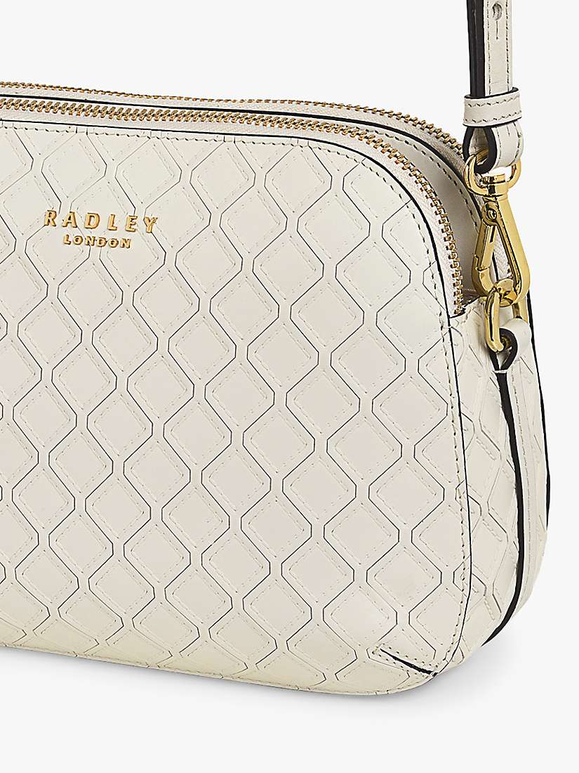 Buy Radley Dukes Place Embossed Medium Zip Top Crossbody Bag, Chalk Online at johnlewis.com
