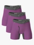 Step One Bamboo Boxer Briefs With Fly, Pack of 3, Juicy Plums