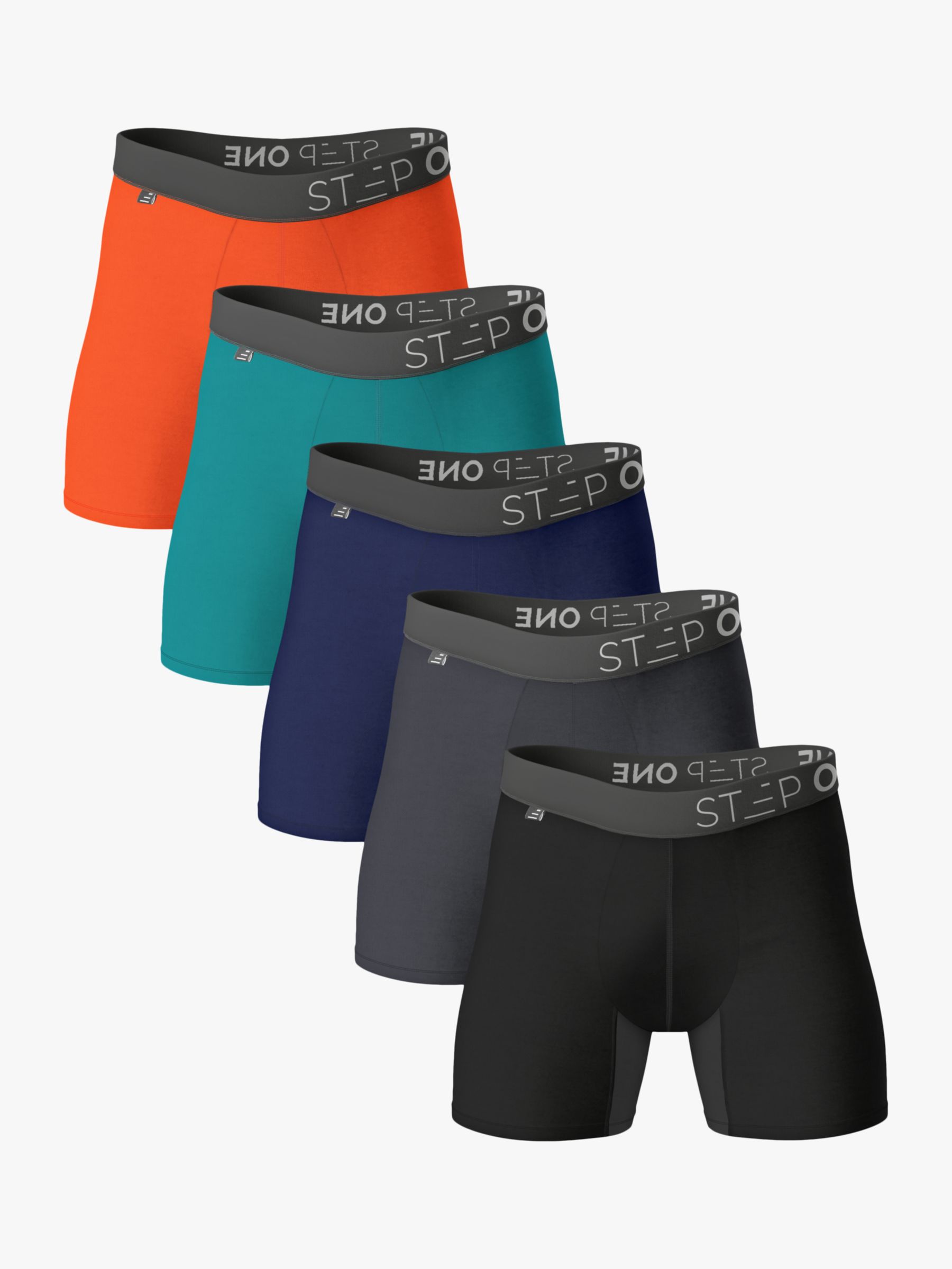 Step One Bamboo Trunks, Pack of 5, Multi at John Lewis & Partners