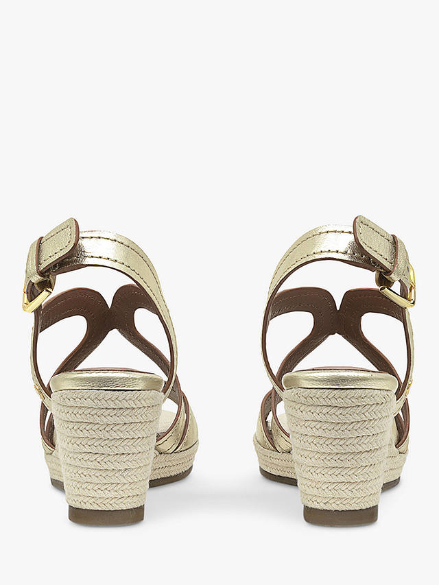 Radley Florence Close Leather Wedge Sandals, Soft Gold