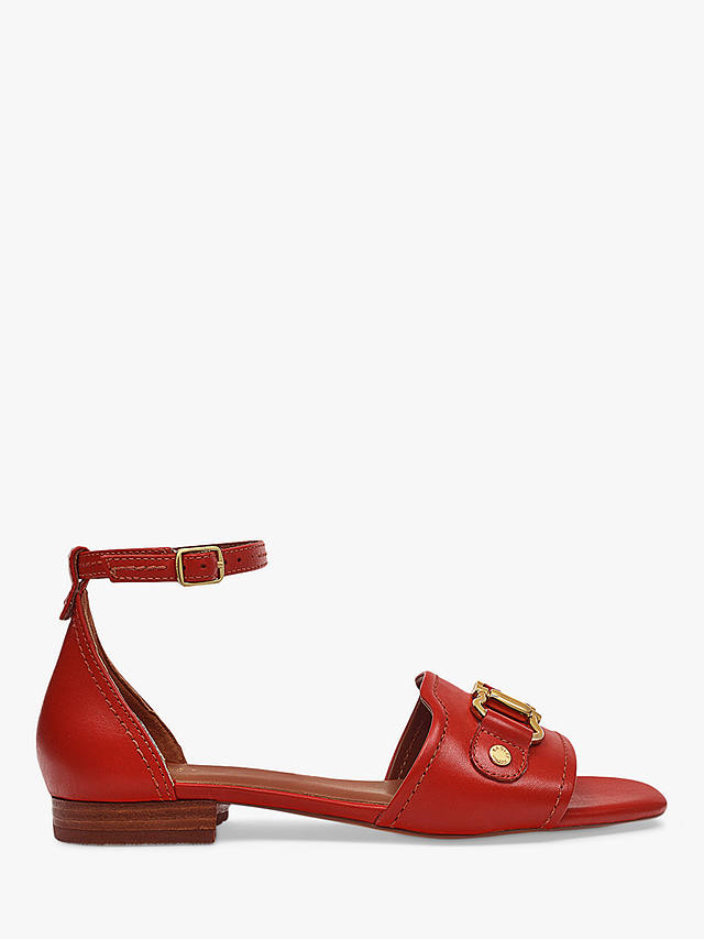 Radley Linden Crescent Stirrup Strap Leather Sandals, Fire Red