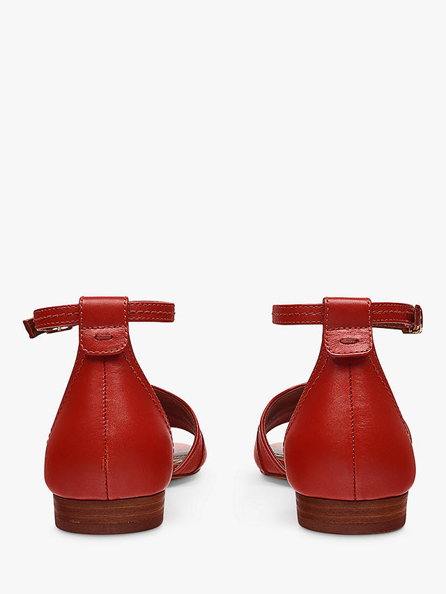 Radley Linden Crescent Stirrup Strap Leather Sandals, Fire Red