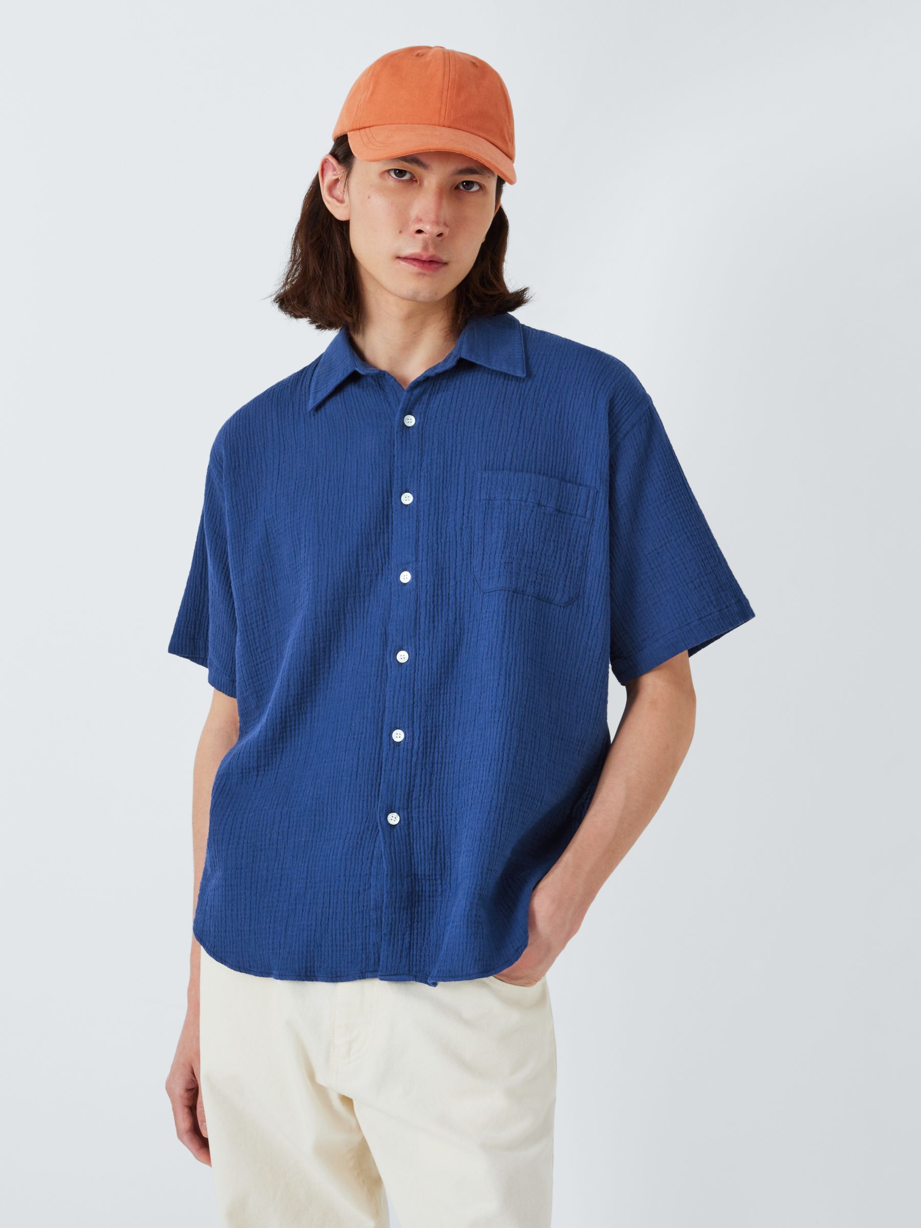 La Paz Grandpa Baggy Short Sleeve Shirt, Blue, L