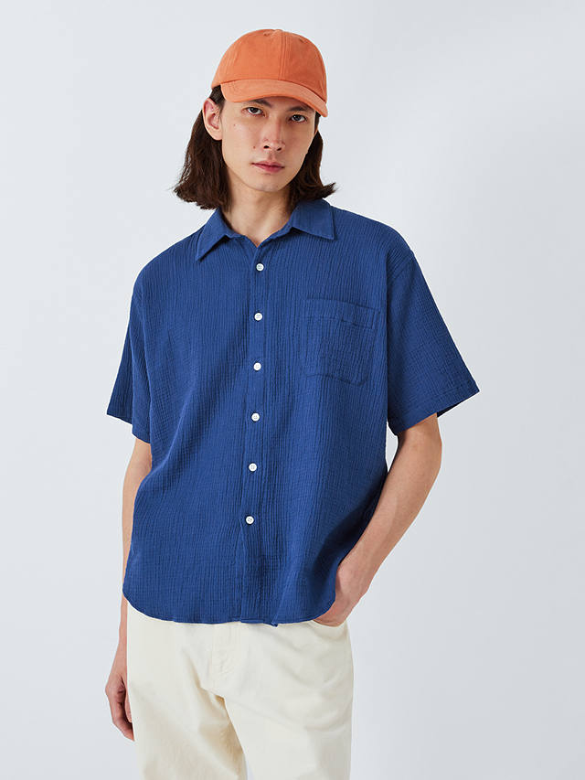 La Paz Grandpa Baggy Short Sleeve Shirt, Blue