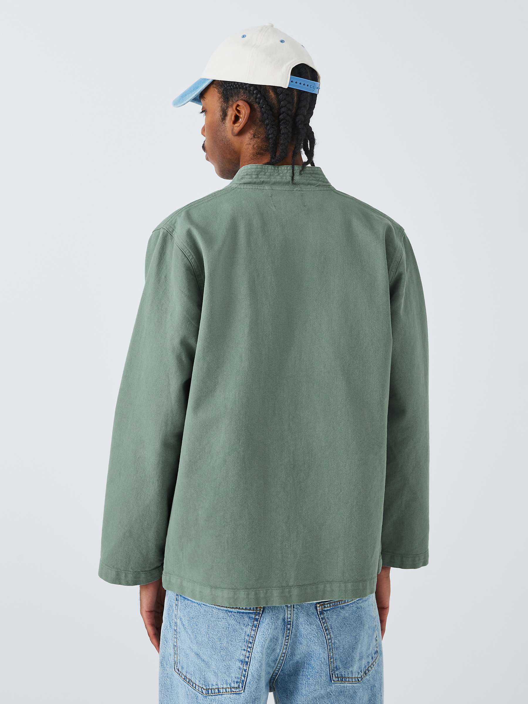 Buy La Paz Cotton V-Neck Worker Jacket, Green Bay Canvas Online at johnlewis.com