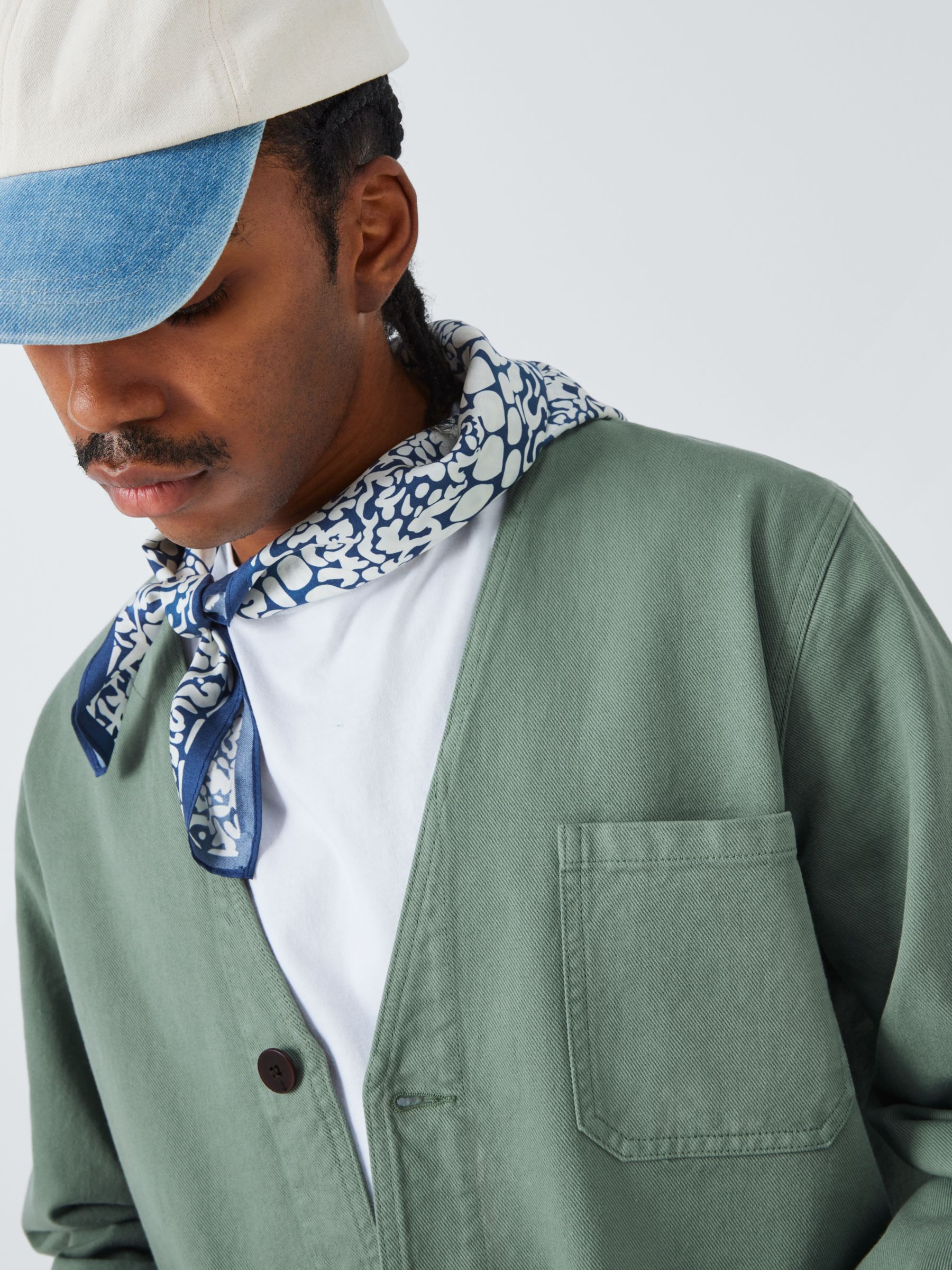 La Paz Cotton V-Neck Worker Jacket, Green Bay Canvas, XL
