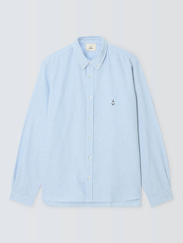 La Paz Button Down Long Sleeve Stripe Shirt, Blue/White