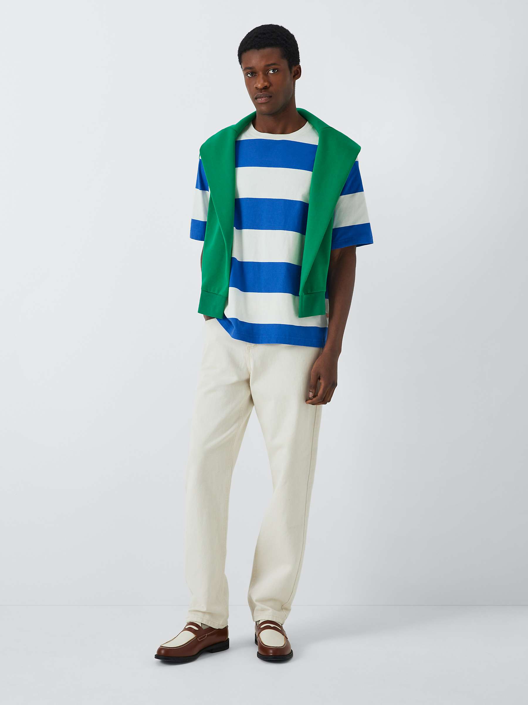 Buy La Paz Drop Shoulder Stripe T-Shirt, Blue/White Online at johnlewis.com