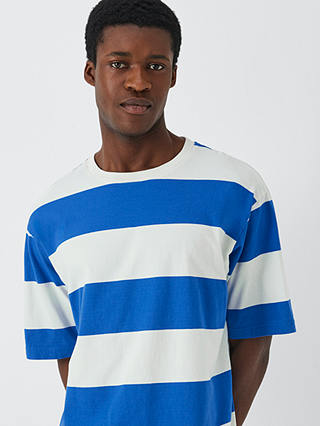 La Paz Drop Shoulder Stripe T-Shirt, Blue/White