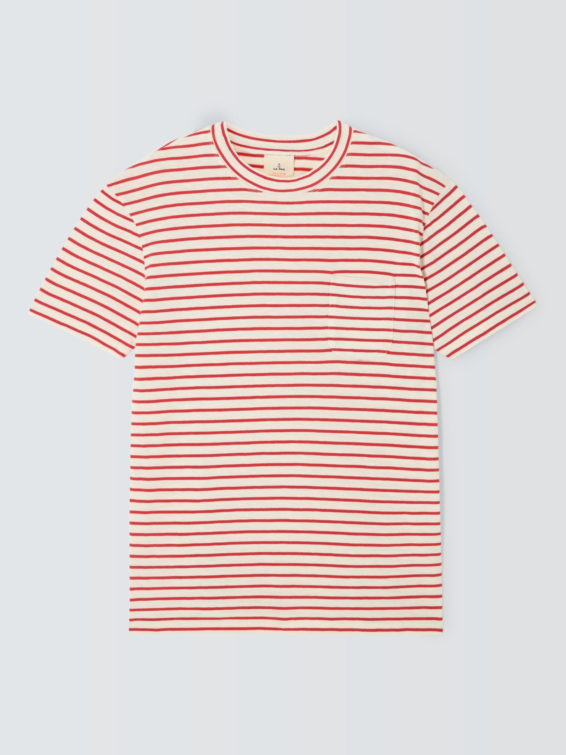 La Paz Pocket Stripe T-Shirt, Red/Multi at John Lewis & Partners