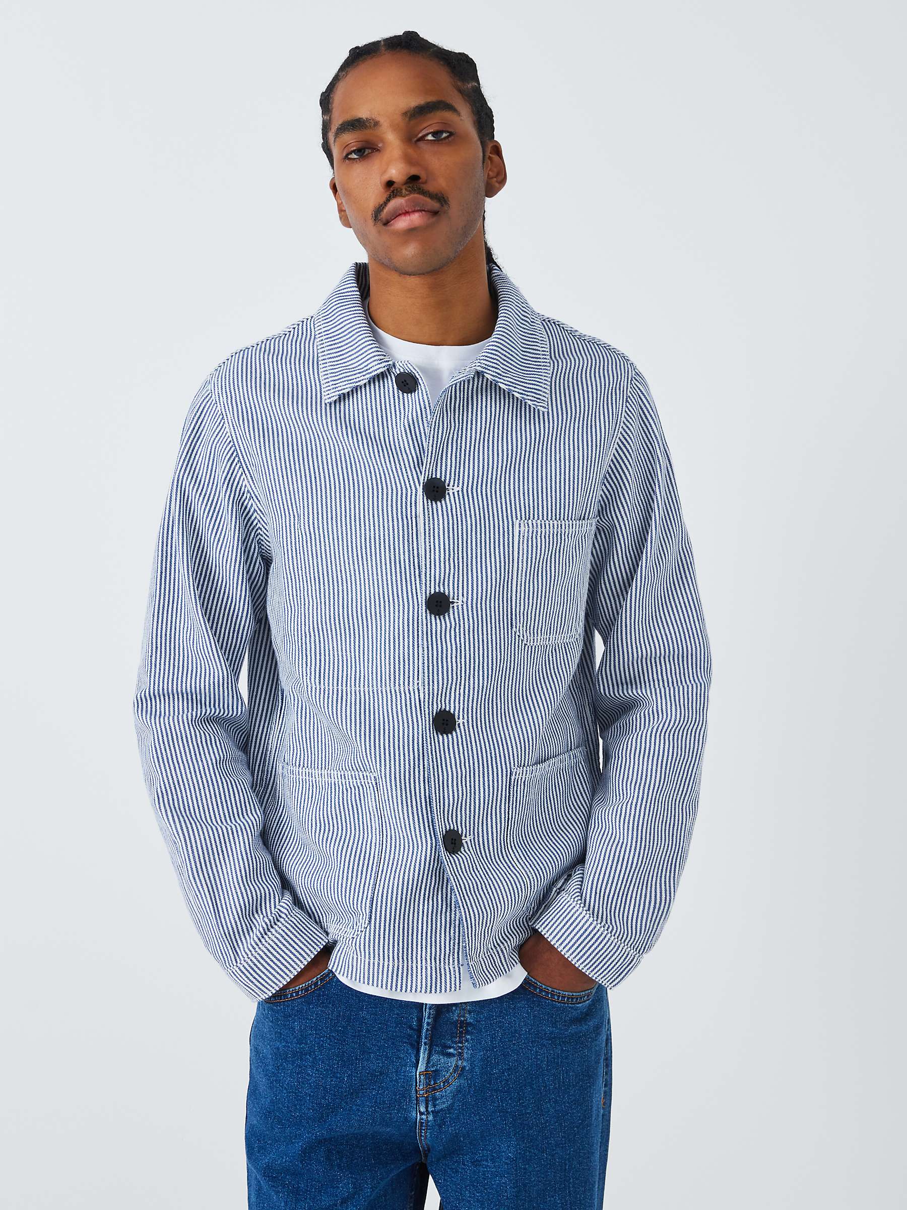 Buy La Paz Cotton Worker Jacket, Blue Stripes Online at johnlewis.com