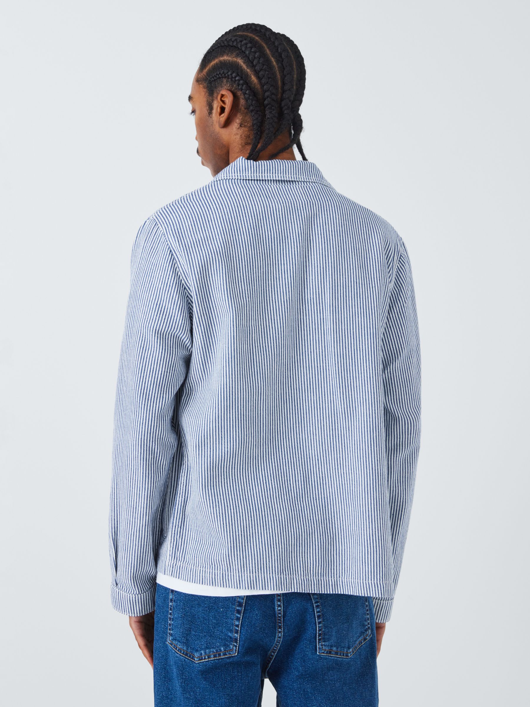 La Paz Cotton Worker Jacket, Blue Stripes, L