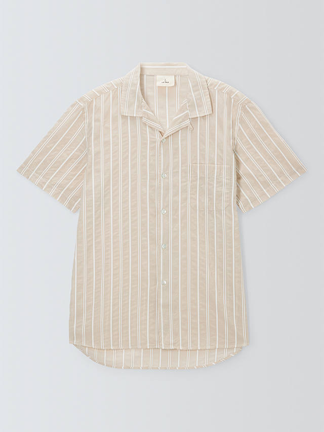 La Paz Cotton Panama Stripe Shirt, Sand Rope