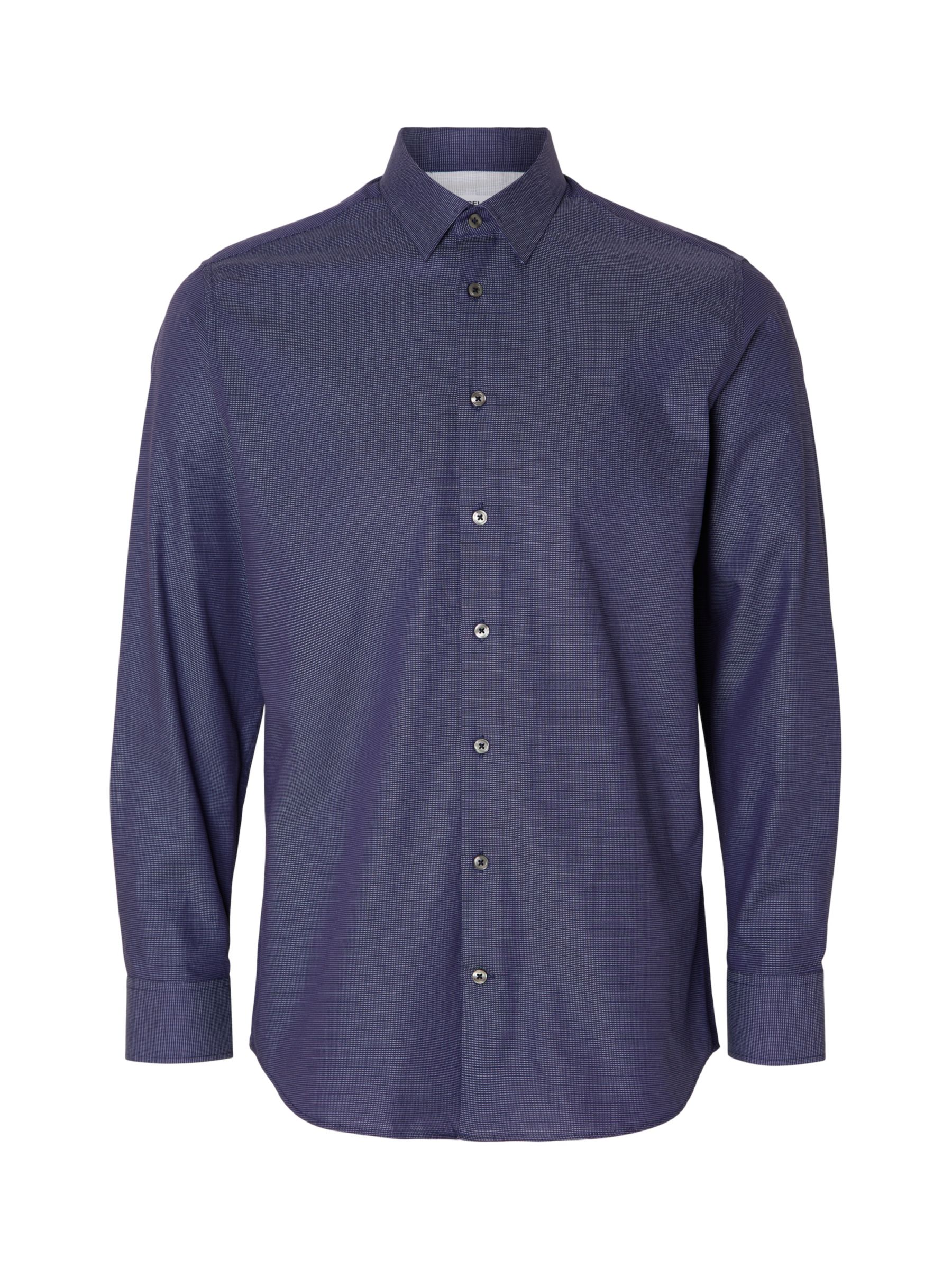 SELECTED HOMME Detailed Shirt, Navy at John Lewis & Partners