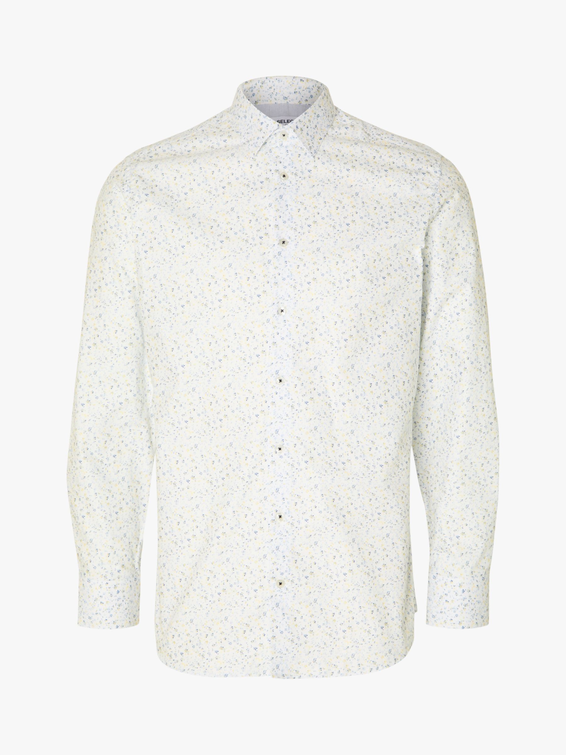 Buy SELECTED HOMME Slim Fit Long Sleeve Floral Shirt, White Online at johnlewis.com