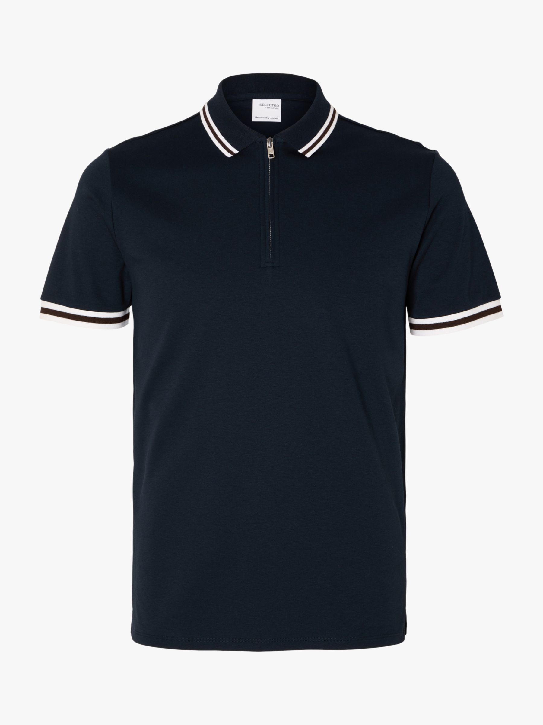 SELECTED HOMME Toulouse Short Sleeve Polo Shirt, Navy, S