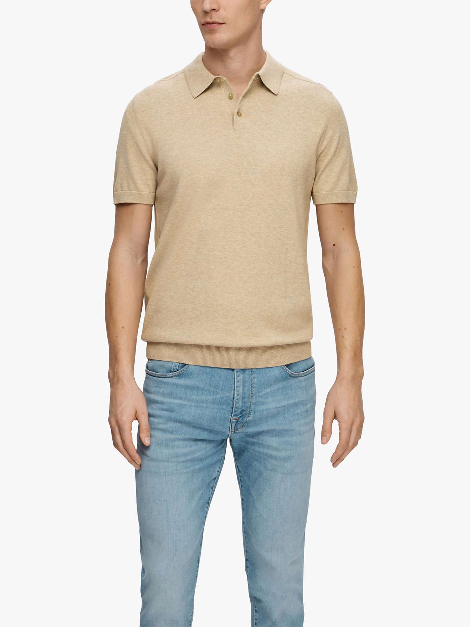 Buy SELECTED HOMME Short Sleeve Knit Polo Shirt Online at johnlewis.com