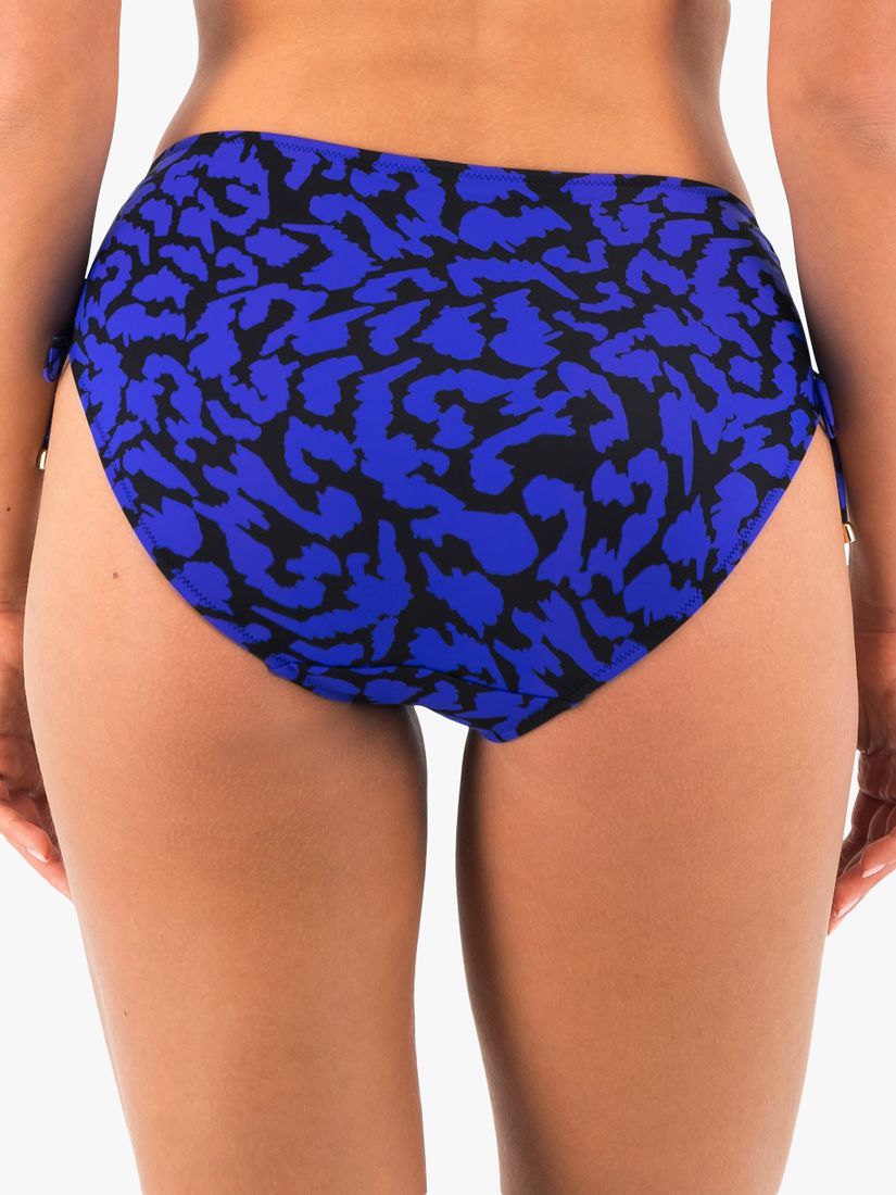 Fantasie Hope Bay Leopard Print Bikini Bottoms, Black/Blue, XL